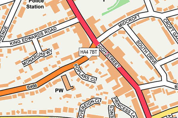 HA4 7BT map - OS OpenMap – Local (Ordnance Survey)