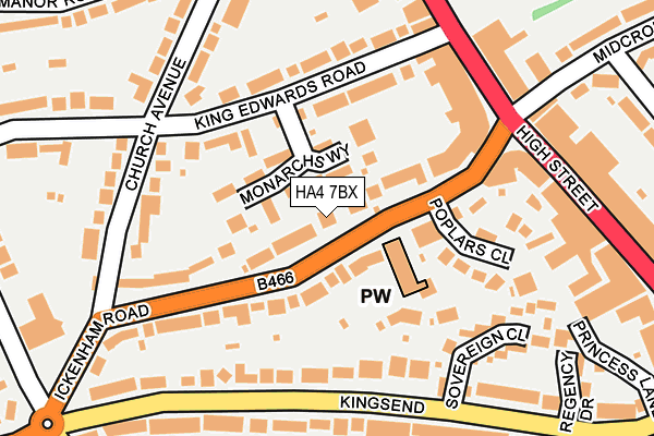 HA4 7BX map - OS OpenMap – Local (Ordnance Survey)