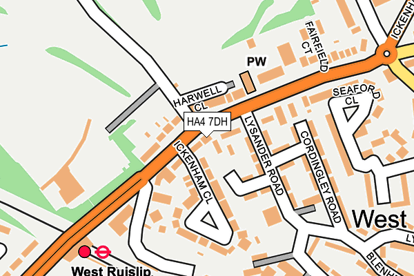HA4 7DH map - OS OpenMap – Local (Ordnance Survey)