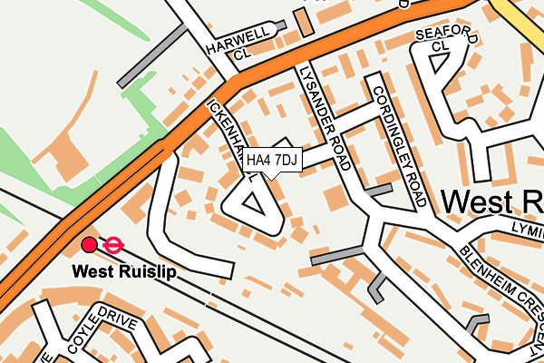 HA4 7DJ map - OS OpenMap – Local (Ordnance Survey)