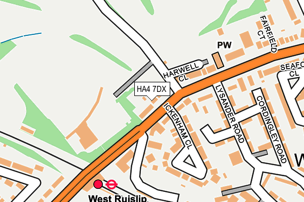HA4 7DX map - OS OpenMap – Local (Ordnance Survey)
