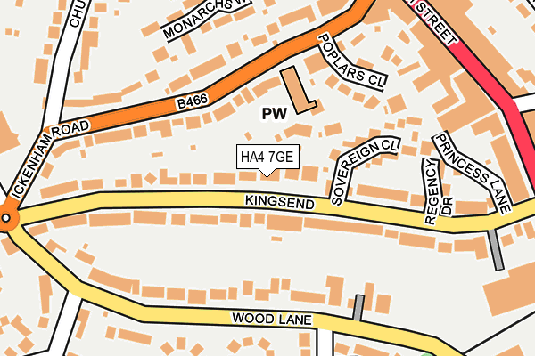 HA4 7GE map - OS OpenMap – Local (Ordnance Survey)