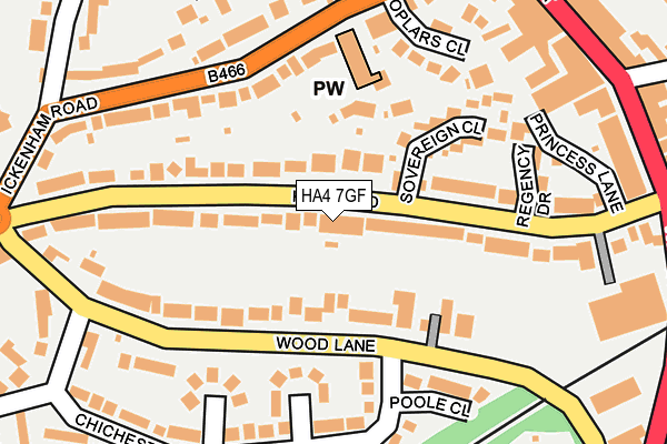 HA4 7GF map - OS OpenMap – Local (Ordnance Survey)