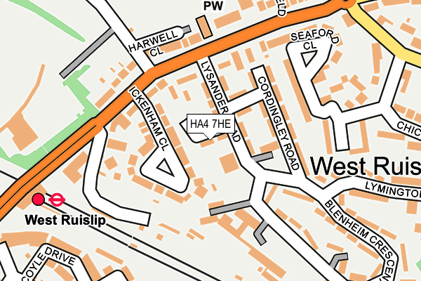 HA4 7HE map - OS OpenMap – Local (Ordnance Survey)