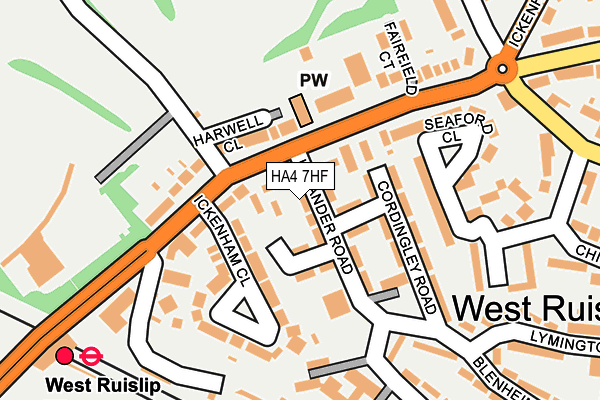 HA4 7HF map - OS OpenMap – Local (Ordnance Survey)