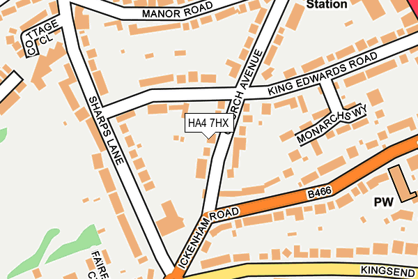 HA4 7HX map - OS OpenMap – Local (Ordnance Survey)