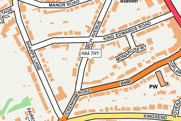HA4 7HY map - OS OpenMap – Local (Ordnance Survey)