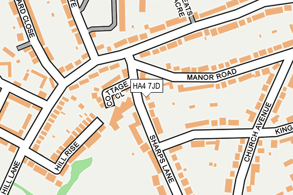 HA4 7JD map - OS OpenMap – Local (Ordnance Survey)