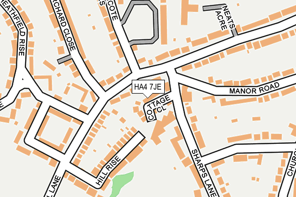 HA4 7JE map - OS OpenMap – Local (Ordnance Survey)