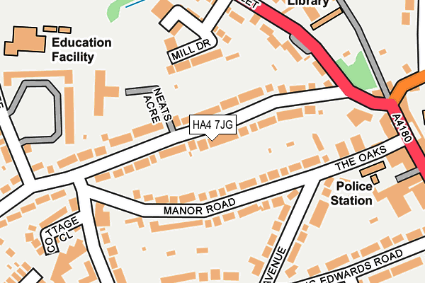 HA4 7JG map - OS OpenMap – Local (Ordnance Survey)