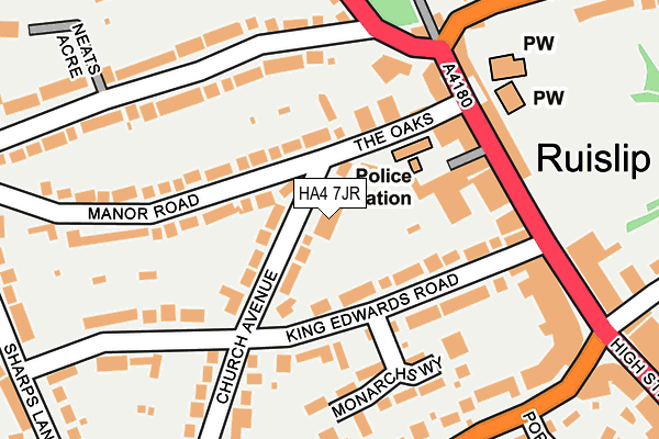 HA4 7JR map - OS OpenMap – Local (Ordnance Survey)