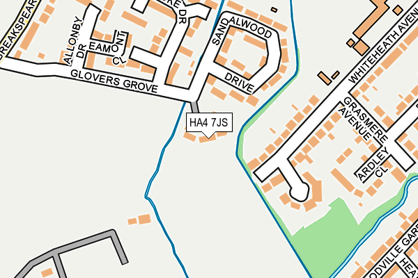 HA4 7JS map - OS OpenMap – Local (Ordnance Survey)