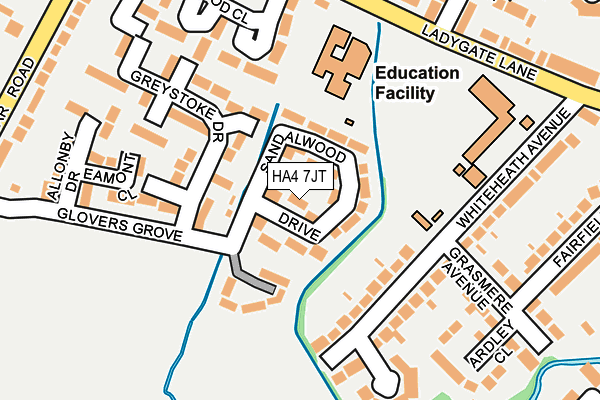 HA4 7JT map - OS OpenMap – Local (Ordnance Survey)