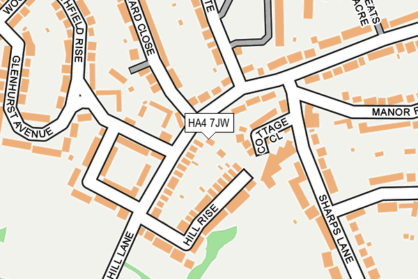 HA4 7JW map - OS OpenMap – Local (Ordnance Survey)