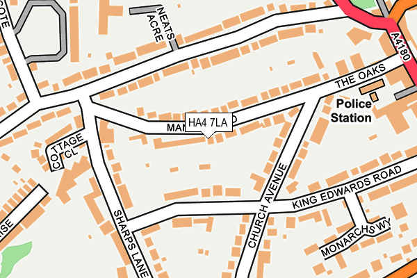 HA4 7LA map - OS OpenMap – Local (Ordnance Survey)