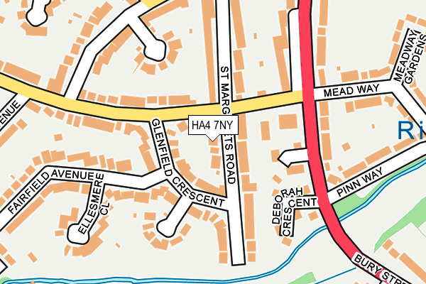 HA4 7NY map - OS OpenMap – Local (Ordnance Survey)