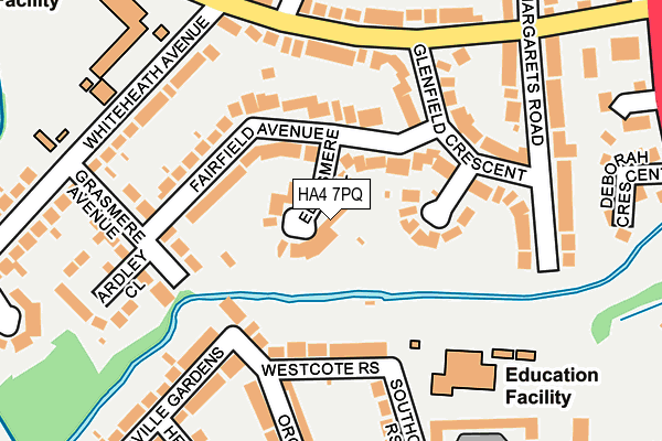 HA4 7PQ map - OS OpenMap – Local (Ordnance Survey)