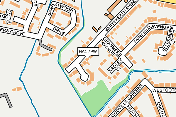 HA4 7PW map - OS OpenMap – Local (Ordnance Survey)