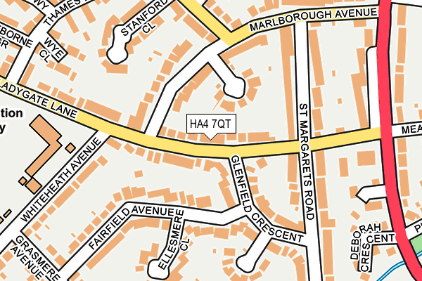 HA4 7QT map - OS OpenMap – Local (Ordnance Survey)