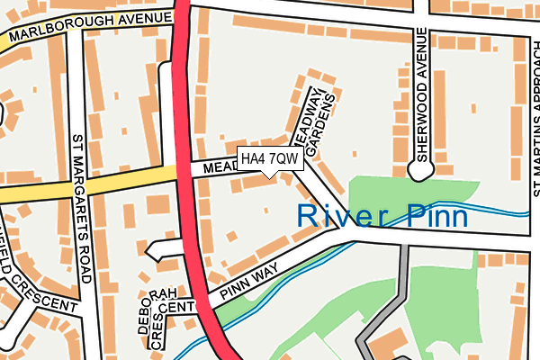 HA4 7QW map - OS OpenMap – Local (Ordnance Survey)