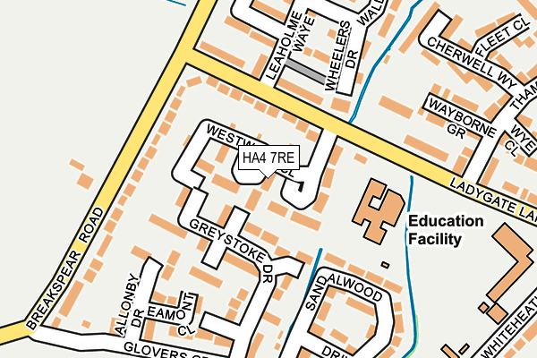 HA4 7RE map - OS OpenMap – Local (Ordnance Survey)