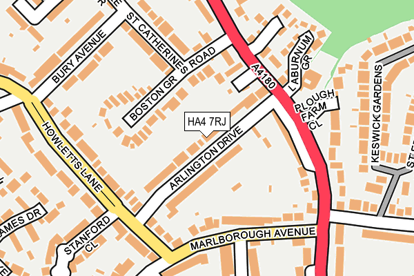 HA4 7RJ map - OS OpenMap – Local (Ordnance Survey)