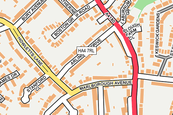 HA4 7RL map - OS OpenMap – Local (Ordnance Survey)