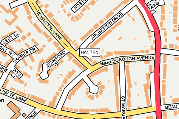 HA4 7RN map - OS OpenMap – Local (Ordnance Survey)