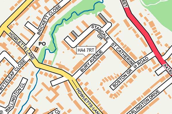 HA4 7RT map - OS OpenMap – Local (Ordnance Survey)