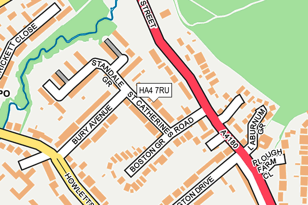HA4 7RU map - OS OpenMap – Local (Ordnance Survey)
