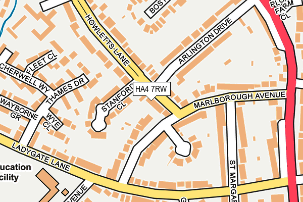HA4 7RW map - OS OpenMap – Local (Ordnance Survey)