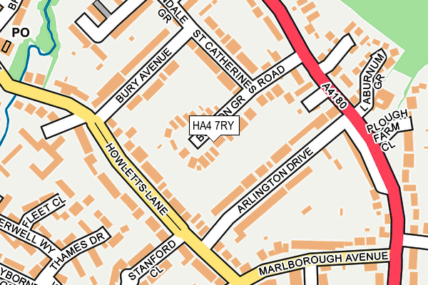 HA4 7RY map - OS OpenMap – Local (Ordnance Survey)