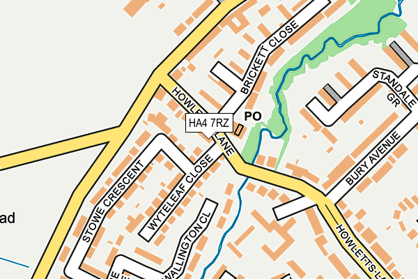 HA4 7RZ map - OS OpenMap – Local (Ordnance Survey)