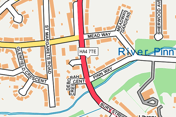 HA4 7TE map - OS OpenMap – Local (Ordnance Survey)