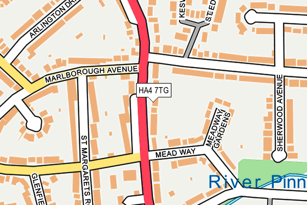 HA4 7TG map - OS OpenMap – Local (Ordnance Survey)