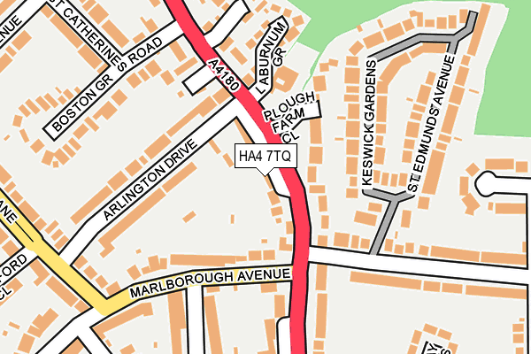 HA4 7TQ map - OS OpenMap – Local (Ordnance Survey)