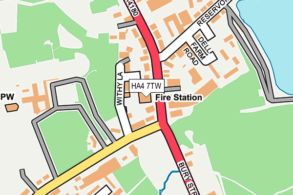 HA4 7TW map - OS OpenMap – Local (Ordnance Survey)