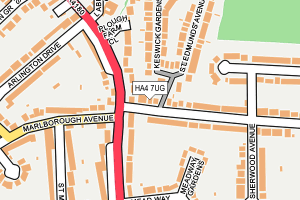 HA4 7UG map - OS OpenMap – Local (Ordnance Survey)