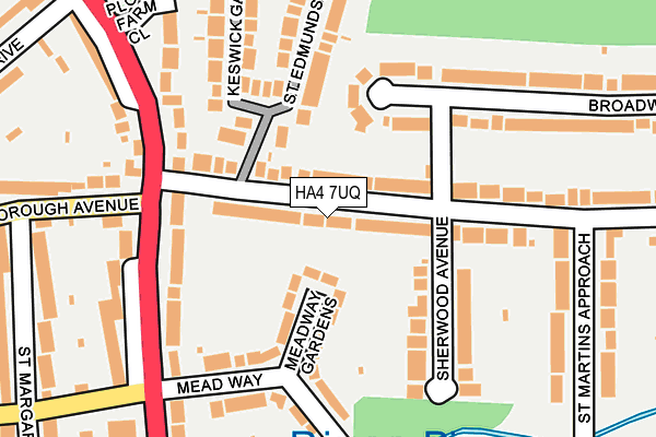 HA4 7UQ map - OS OpenMap – Local (Ordnance Survey)