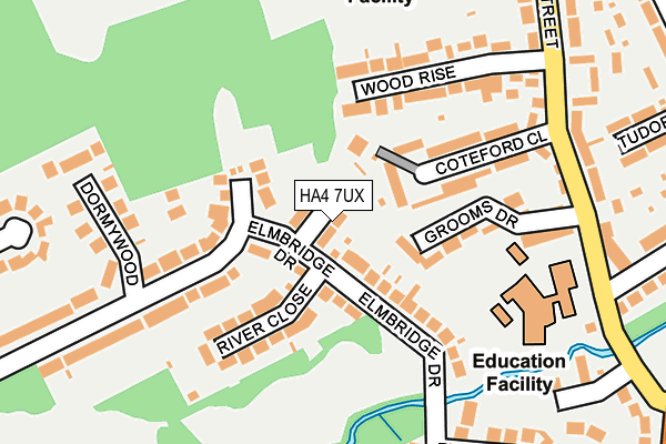 HA4 7UX map - OS OpenMap – Local (Ordnance Survey)