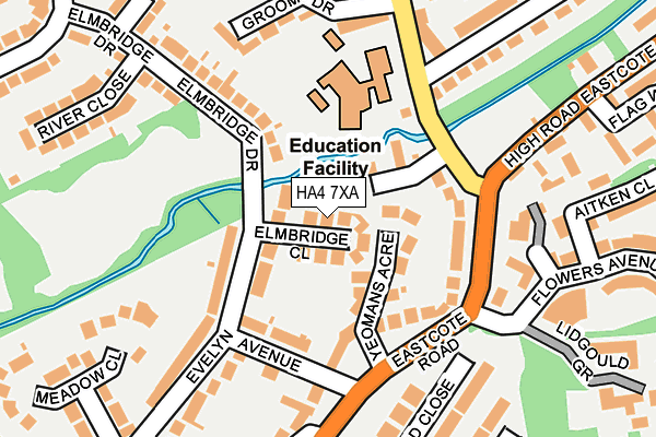 HA4 7XA map - OS OpenMap – Local (Ordnance Survey)
