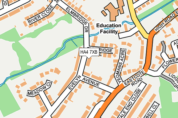 HA4 7XB map - OS OpenMap – Local (Ordnance Survey)