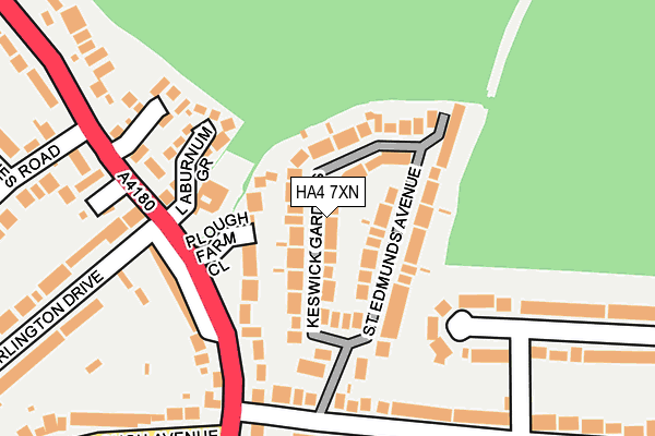 HA4 7XN map - OS OpenMap – Local (Ordnance Survey)