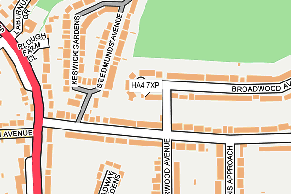 HA4 7XP map - OS OpenMap – Local (Ordnance Survey)