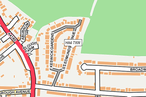 HA4 7XW map - OS OpenMap – Local (Ordnance Survey)