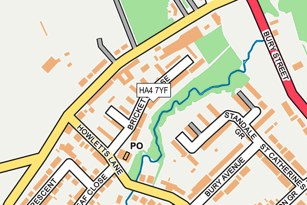 HA4 7YF map - OS OpenMap – Local (Ordnance Survey)