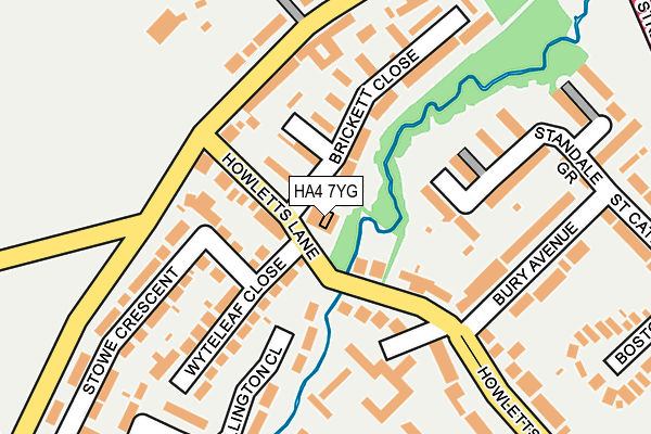 HA4 7YG map - OS OpenMap – Local (Ordnance Survey)