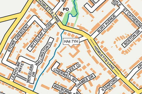 HA4 7YH map - OS OpenMap – Local (Ordnance Survey)