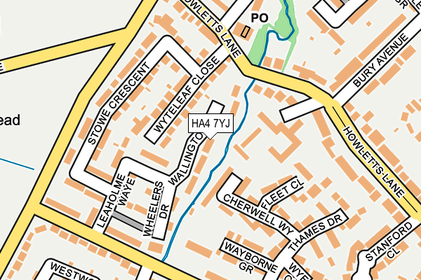 HA4 7YJ map - OS OpenMap – Local (Ordnance Survey)