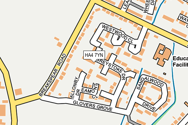 HA4 7YN map - OS OpenMap – Local (Ordnance Survey)
